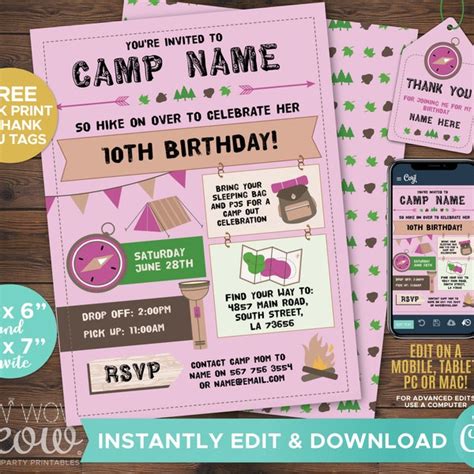 Glam Camping Invite Etsy