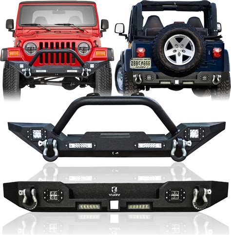 Amazon TIOYAR Front And Rear Bumper Compatible With 97 06 Wrangler