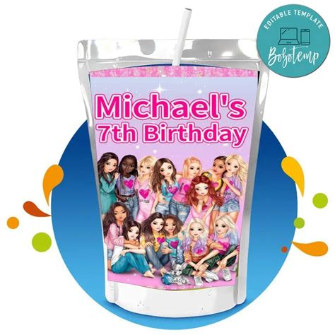 TOPModel Capri Sun Birthday Digital File Printable Bobotemp