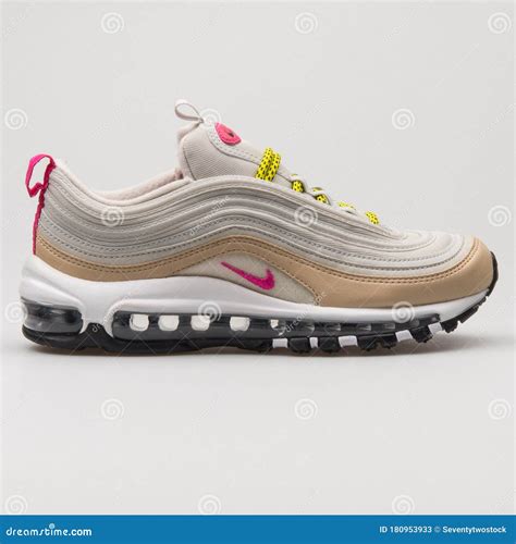 Nike Air Max 97 Beige Khaki And Pink Sneaker Editorial Stock Photo