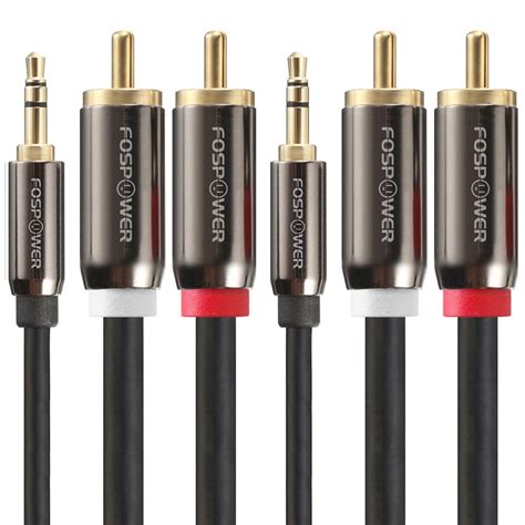 Fospower Ft Pack Mm To Rca Cable Rca Audio Cable K Gold