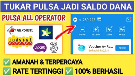 CARA TUKAR PULSA JADI SALDO DANA SANGAT MUDAH 100 BERHASIL JASA