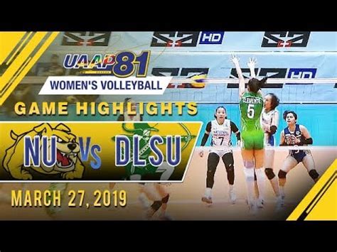 UAAP 81 WV NU Vs DLSU Game Highlights March 27 2019 YouTube