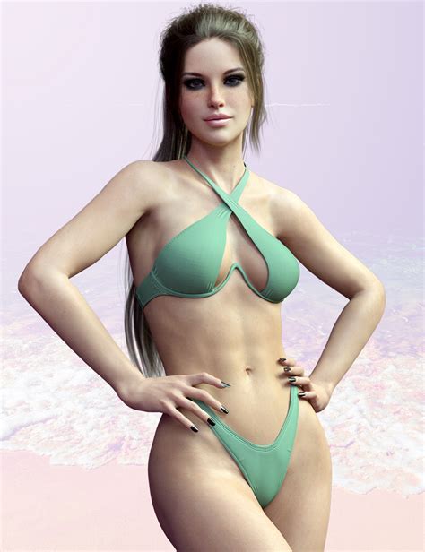 X Fashion Heart Bikini Set For Genesis And Females Daz D