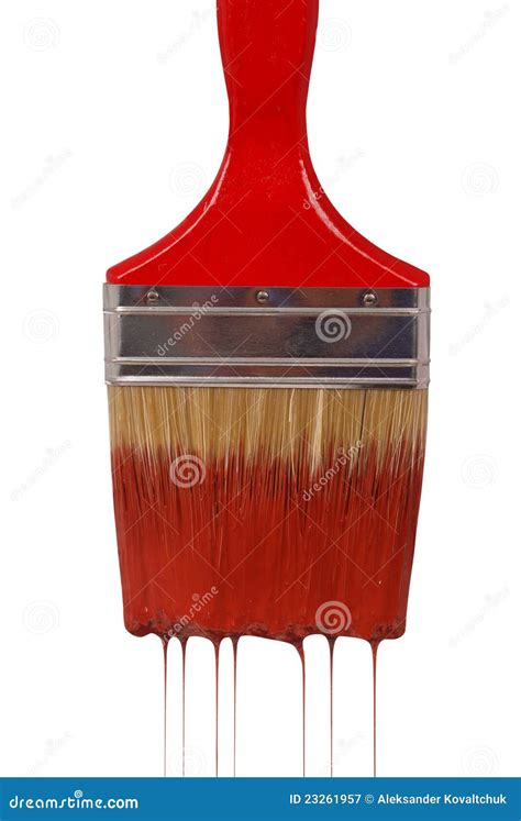 A Paintbrush Dripping With Red Paint Stock Image Image Of Yellow