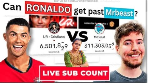 🔴live Ur · Cristiano Ronaldo Vs Mrbeast Sub Count Battle Cristiano