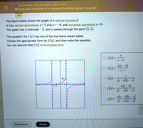 Solved Polynomial And Rational Functions Writing The Equation Of