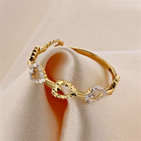 Anillo De Oro 18k Cintillo Corazones Oroexpress