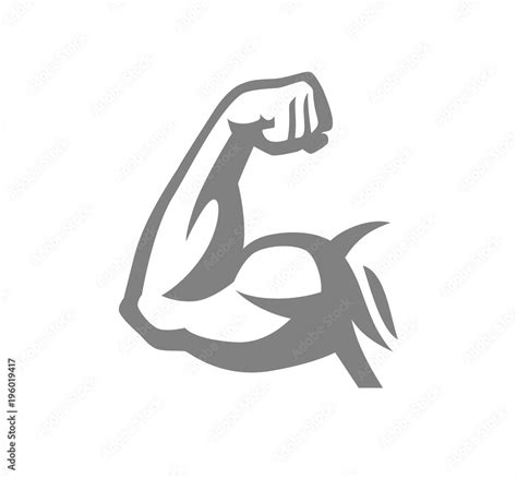 Biceps muscle arm logo Stock Vector | Adobe Stock