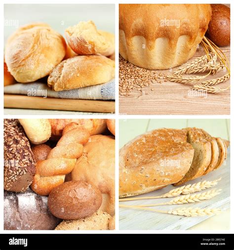 Bread Assortment Collage Stock Photo Alamy