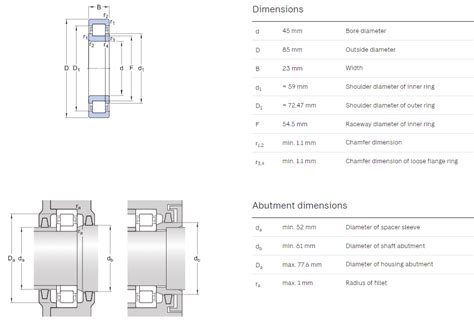 NUP2209 ECM 45 85 23 Mm Brass Cage Cylindrical Roller Bearings