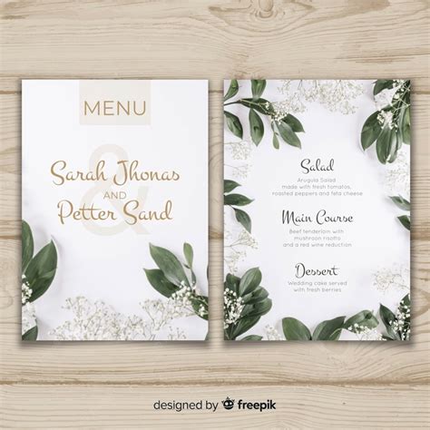 Premium Vector | Wedding menu template