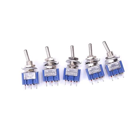 1pc Blue Mini MTS 102 3 Pin SPDT ON ON 6A 125VAC Miniature Toggle