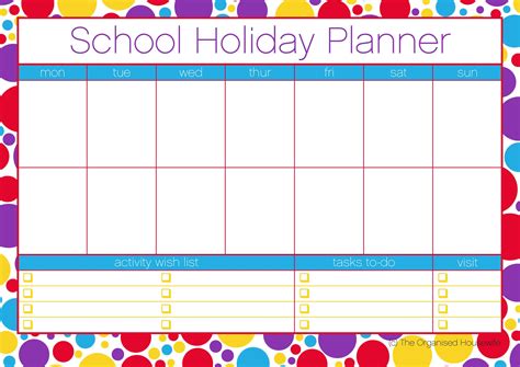 Holiday Planning Calendar Template