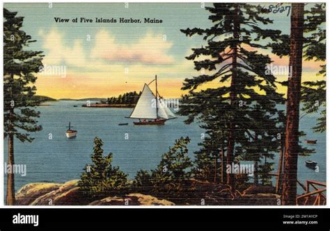 View Of Five Islands Harbor Maine Islands Boats Tichnor Brothers