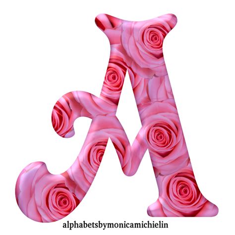 M Michielin Alphabets Pink Rose Alphabet Glass Letter Icons Png And