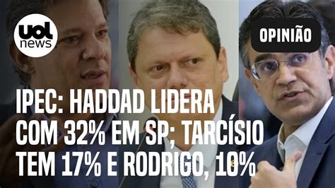 Pesquisa Ipec Haddad lidera 32 em SP Tarcísio tem 17 e Rodrigo