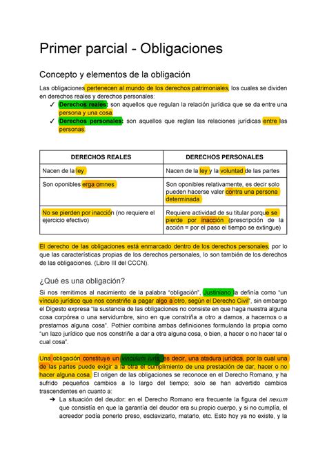 Primer Parcial Obligaciones Primer Parcial Obligaciones Concepto