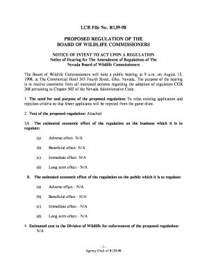 Fillable Online Leg State Nv Lcb File No R Proposed Regulation