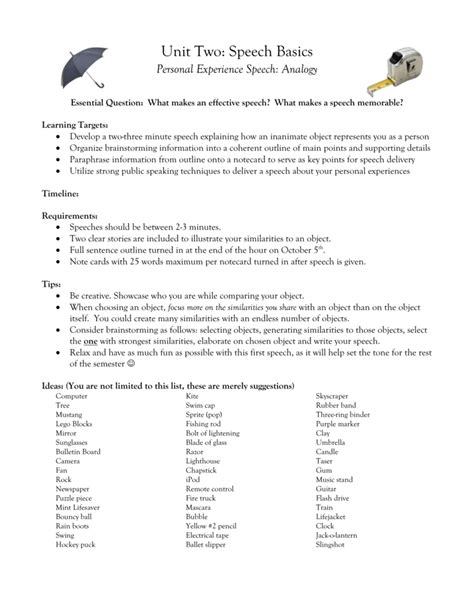 Public Speaking Basics Worksheet Db Excel