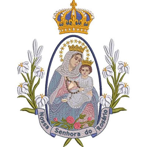 Matriz De Bordado Medalha De Nossa Senhora Do Rosário