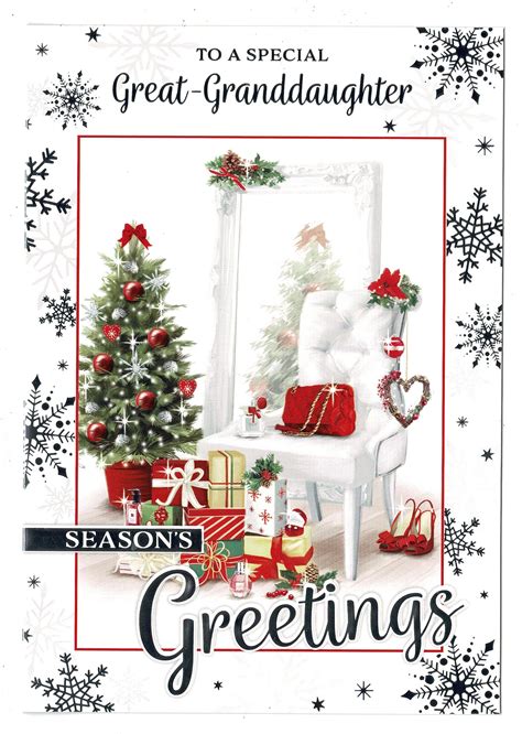 Great Granddaughter Christmas Card To A Special Great Granddaughter Seasons Greetings With