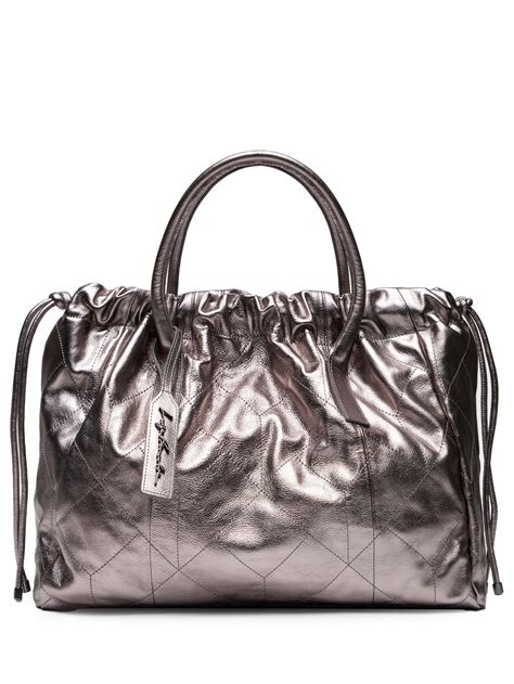 Bolsa Luiza Barcelos Prata - Bolsa Feminina Metal Leather - Prata - Luiza Barcelos