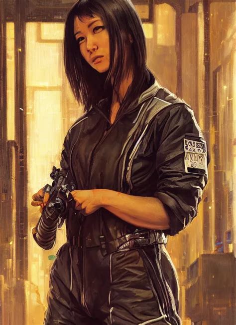 Nikki Tanaka Cyberpunk Mechanic In Jumpsuit Blade Stable Diffusion