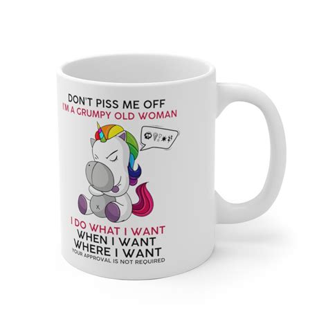 Grumpy Old Woman Unicorn Dont Piss Me Off Im A Grumpy Old Etsy