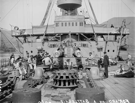 Crew On The Forward Deck Of A Canopus Class Battleship 1905 Pre Dreadnought Ships Specifically