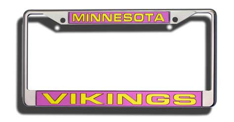 Minnesota Vikings License Plate Frame Laser Cut Chrome Caseys