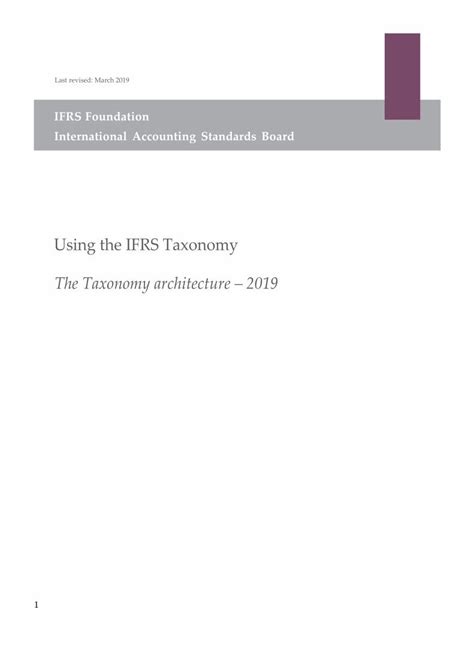 PDF Using The IFRS Taxonomy The Taxonomy Architecture 2019