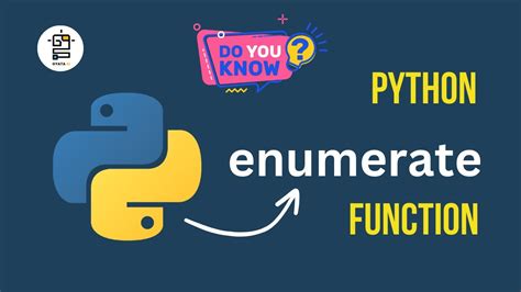 Python Enumerate Function Python Function Youtube