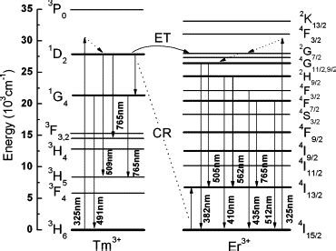 The Energy Levels Diagram Of Er3 And Tm3 Ions And Possible