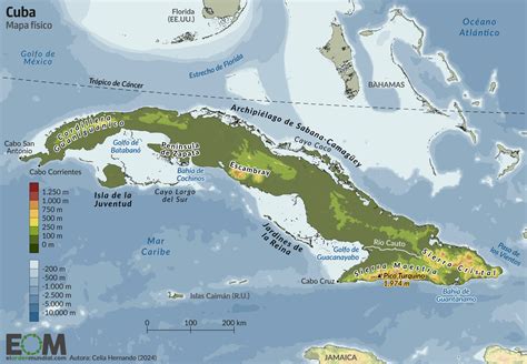 El mapa físico de Cuba - Mapas de El Orden Mundial - EOM