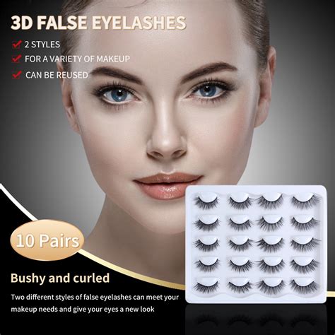 KIHOUT Flash Sales 10 Pairs Of False Eyelashes Natural Thick Mixed