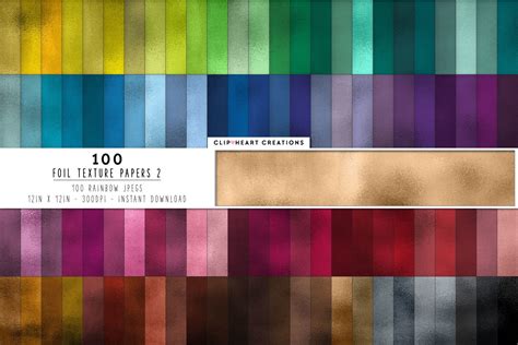 Foil Digital Papers In Rainbow Colors Backgrounds