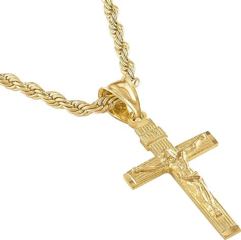 Amazon Mens Gold Cross And Chain Outlet Bellvalefarms