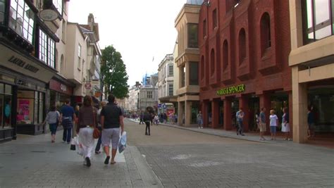 EXETER, UK - SEPTEMBER 2012: Exeter City Centre On A Busy Shopping Day. Stock Footage Video ...