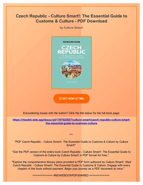 PDF Czech Republic - Culture Smart!: The Essential Guide to Customs