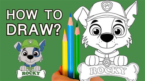 How To Draw Rocky Paw Patrol Simple Tutorial Step By Step Youtube