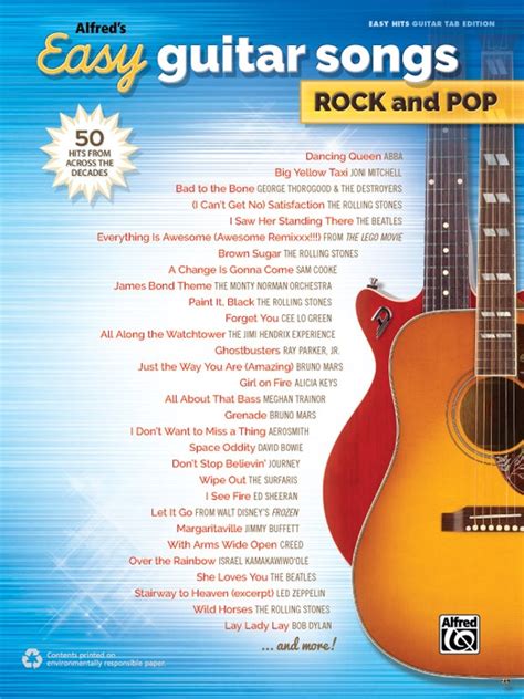 Alfred's Easy Guitar Songs: Rock and Pop: Easy Hits Guitar TAB Book | Sheet Music