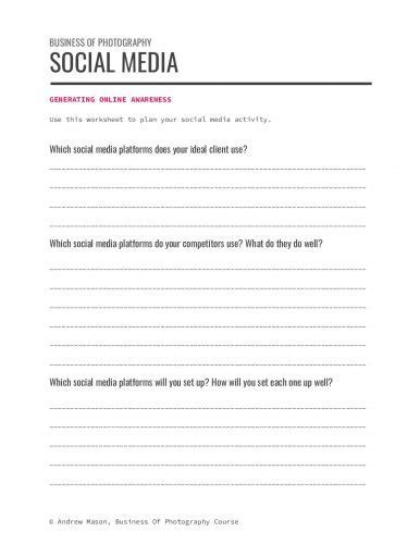 Social Media Worksheet