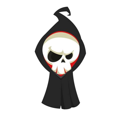 Premium Vector Cute Cartoon Grim Reaper Halloween Vector Illustration