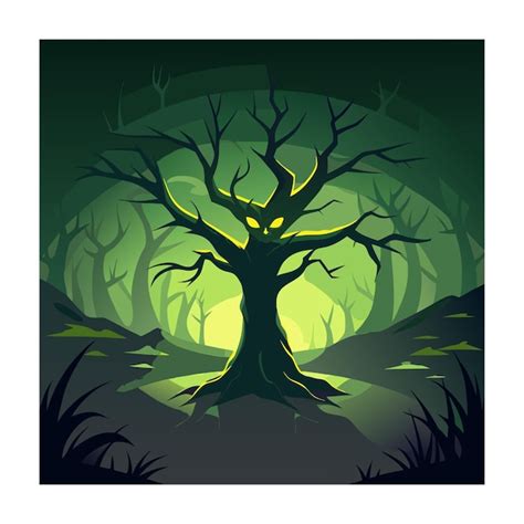 Horror Tree Vector Illustration Premium Ai Generated Vector