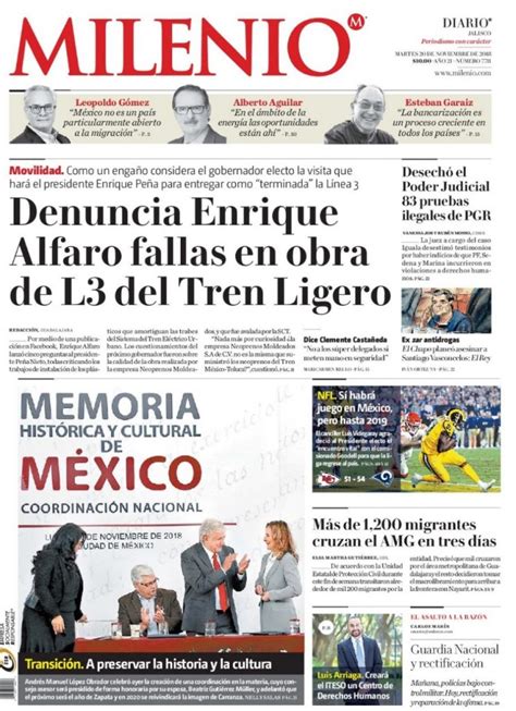 Noticias Del D A En Portadas De Noviembre Noti Arandas