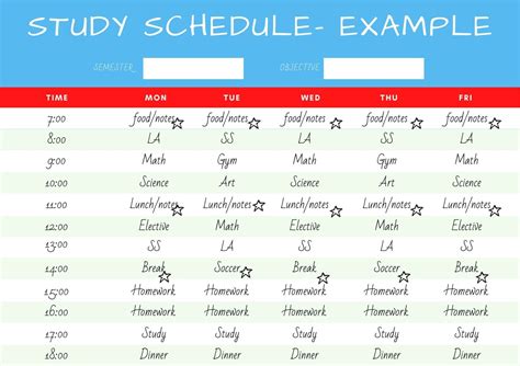 build  study schedule stem