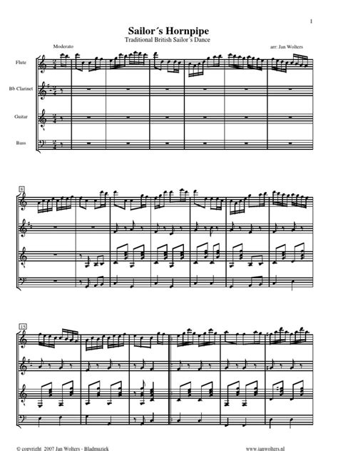 Sailors Hornpipe Sheet Music Pdf