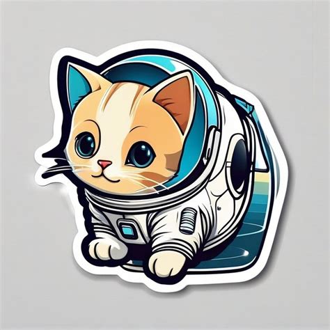 Premium Photo Astronaut Kitten Sticker With Ai