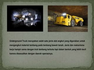 Peralatan Tambang Bawah Tanah Ppt